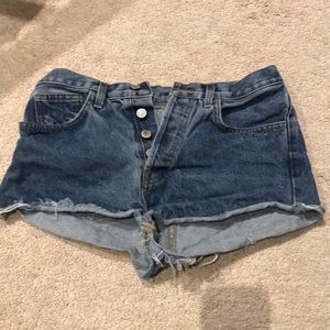 brandy melville dark wash shorts